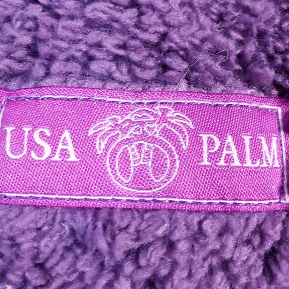 USA Palm Purple Sherpa Reversible Fleece Pullover Mens XLarge 1/4 Zip - Picture 4 of 9